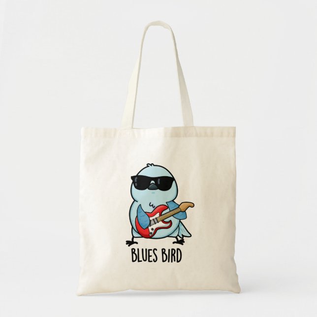 Bolso De Tela Blues Bird Funny Bluebird Pun (Frente)