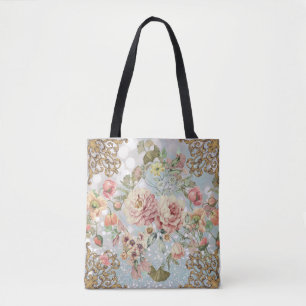 Bolso De Tela Blues románticos pastel florals 