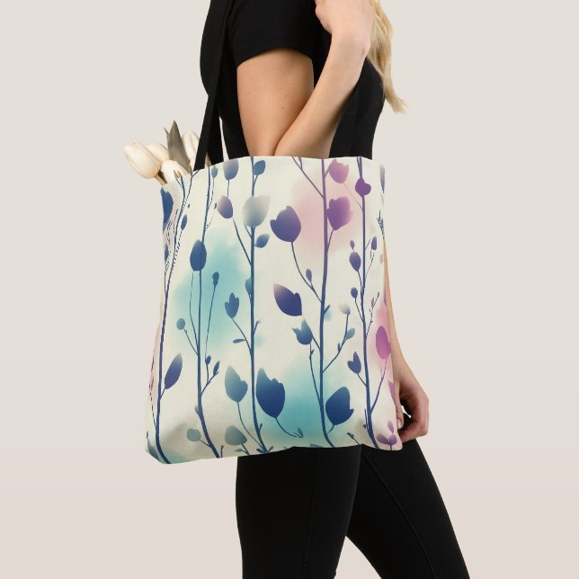 Bolso De Tela Blumenmotiv  in Aquarellfarben (Detalle)