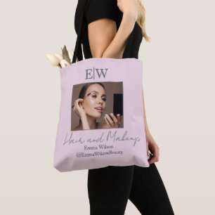 Bolso De Tela Blush Pink Photo Makeup & Beauty Studio Monograma