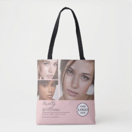 Bolso De Tela Blush Pink Script Logo Photo Makeup Studio