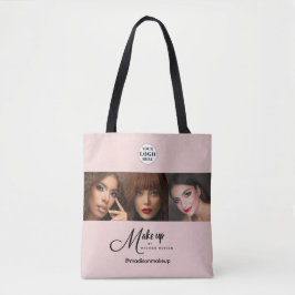 Bolso De Tela Blush Pink Script Logo Photo Makeup Studio