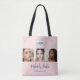 Bolso De Tela Blush Pink Script Logo Photo Makeup Studio