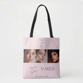 Bolso De Tela Blush Pink Script Logo Photo Makeup Studio