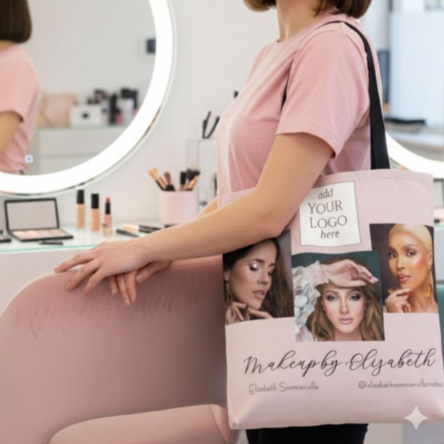 Bolso De Tela Blush Pink Script Logo Photo Makeup Studio (Subido por el creador)