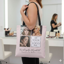 Bolso De Tela Blush Pink Script Logo Photo Makeup Studio