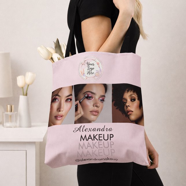 Bolso De Tela Blush Pink Script Logo Photo Makeup Studio (Subido por el creador)