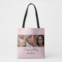 Bolso De Tela Blush Pink Script Logo Photo Makeup Studio 