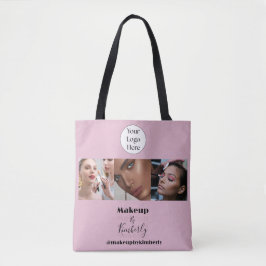 Bolso De Tela Blush Pink Script Logo Photo Makeup Studio