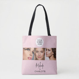 Bolso De Tela Blush Pink Script Photo Makeup Studio