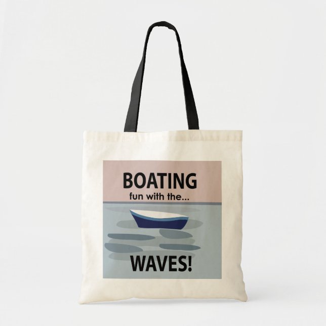 Bolso De Tela Boats Boating Fun Con Las Ondas (Frente)
