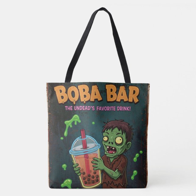 Bolso De Tela Boba Bar – The Undead’s Favorite Drink! Tote Bag (Anverso)