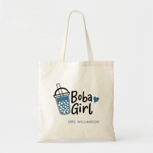 Bolso De Tela Boba Chica Bubble Tea Lover Personalizado