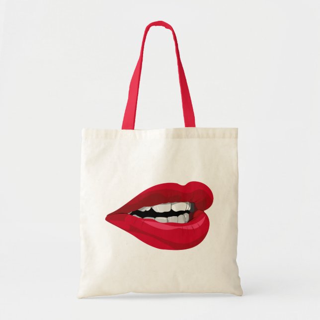 Bolso De Tela Boca labio mouth lips (Frente)