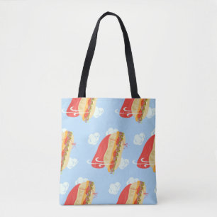 Bolso De Tela Bocadillo del vuelo del superhéroe