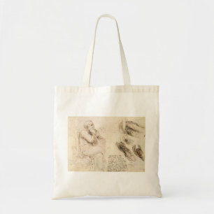 Bolso De Tela Boceto del Anciano y el Agua de Leonardo da Vinci