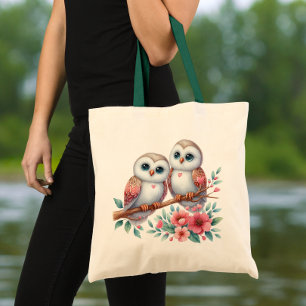 Bolso De Tela Boda Amor Búho Lindo Amante de la Naturaleza Bosqu
