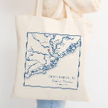 Bolso De Tela Boda Azul de la Marina de Carolina del Sur de Char<br><div class="desc">Deléite a sus huéspedes con esta elegante bolsa de bodas con temática de mapas de Carolina del Sur con azul marino, perfecta para su celebración de Charleston. Ideal para lugares históricos y románticos como la Casa William Aiken, la Plantación Boone Hall, la Plantación Magnolia y los Jardines, la Sala Cedar,...</div>