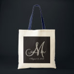 Bolso De Tela Boda básico negro fabuloso Monograma gran valor<br><div class="desc">Sonaba tan desagradable y medio polvoriento. Monograma básico negro 3d. Echa un vistazo a este diseño 3d Monograma Básico Negro.Estilo negro gótico para tu fiesta de bodas. Los monogramas, textos y nombres de novias y novios son fáciles de cambiar para adaptarse a sus necesidades. Todas las ilustraciones e imágenes ©nuptial....</div>
