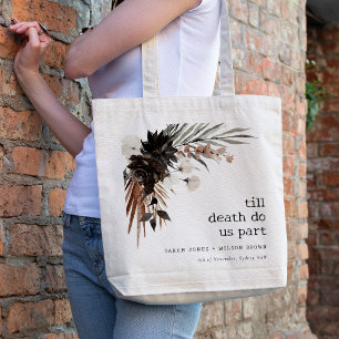 Bolso De Tela Boda botánico negro de roya gótica rústica boho