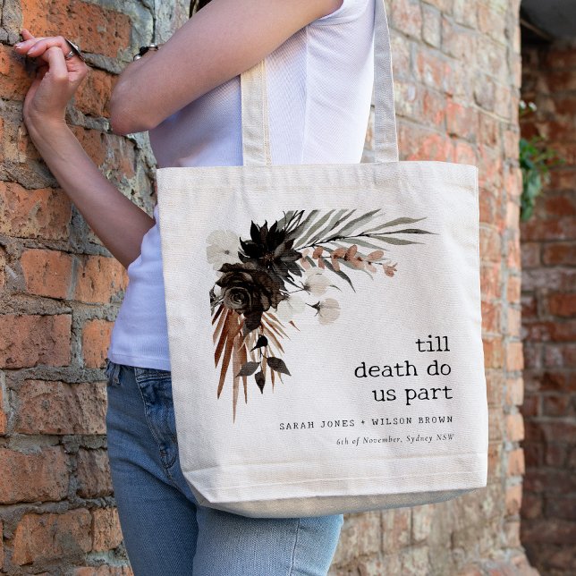 Bolso De Tela Boda botánico negro de roya gótica rústica boho (Subido por el creador)