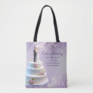 Bolso De Tela Boda Bride y Groom Cake Bakery Business