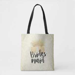 Bolso De Tela Boda Bridesmaid Vintage Gold Pineapple Pareja