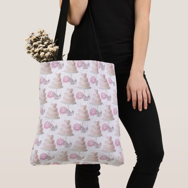 Bolso De Tela Boda Cake Tote Bag (Detalle)