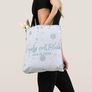 Bolso De Tela Boda Celestial de Oro Negro Azul