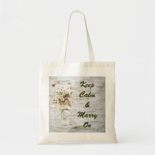 Bolso De Tela boda de abedul blanco de flor silvestre rural