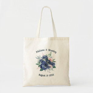 Bolso De Tela Boda de acuarela de eucalipto verde azul ruso