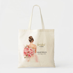 Bolso De Tela Boda de acuarela Rubor Gown Bridal Shower