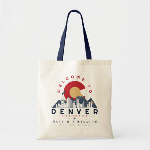 Bolso De Tela Boda de bienvenida en Skyline estilo Denver Colora