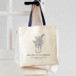 Bolso De Tela Boda de bienvenida rustica de Flor silvestre Mason<br><div class="desc">Flores silvestres rusticas en un frasco de carnicería con una moderna bolsa de tote para favores de boda o fiesta nupcial.</div>