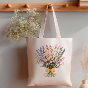 Bolso De Tela Boda de Bouquet de flores silvestres amarillas mod