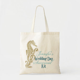 Bolso De Tela Boda de caballito de mar Día de supervivencia Kit