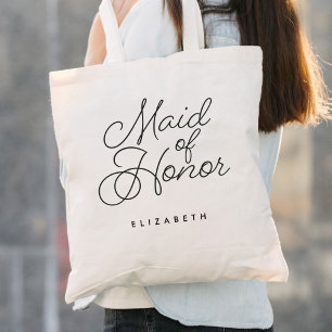 Bolso De Tela Boda de caligrafía moderna simple de honor