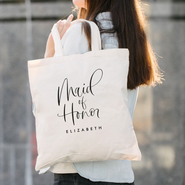 Bolso De Tela Boda de caligrafía moderna simple de honor (Subido por el creador)