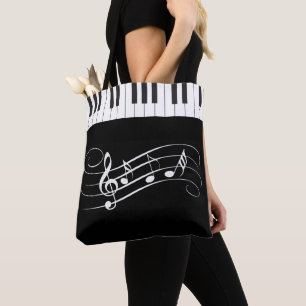 Bolso De Tela Boda de Cayos de piano de músicos creativos