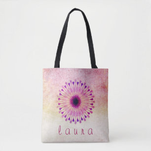 Bolso De Tela Boda de color de agua de flores de Lotus