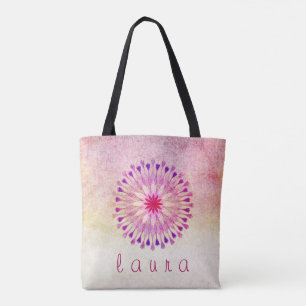 Bolso De Tela Boda de color de agua de flores de Lotus