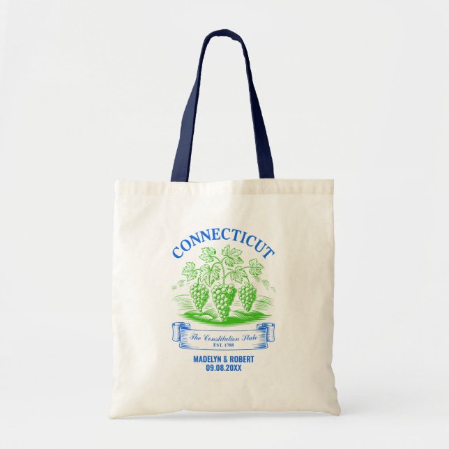 Bolso De Tela Boda de Connecticut - Invitados de la bienvenida (Frente)