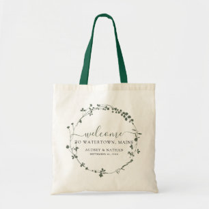 Bolso De Tela Boda de Destino Botánico Bienvenida