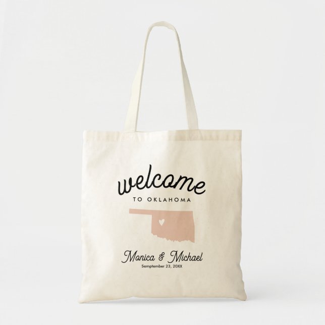 Bolso De Tela Boda de destino del estado de OKLAHOMA CUALQUIER C (Frente)