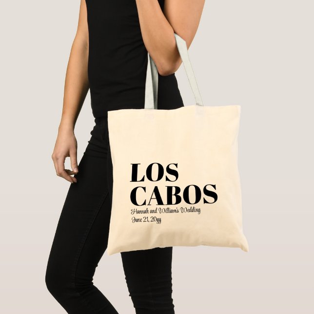 Bolso De Tela Boda de Destino Personalizada Bienvenidos a Los Ca (Anverso (producto))