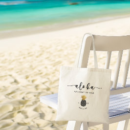 Bolso De Tela Boda de Destino Piña Dorado Negro Aloha