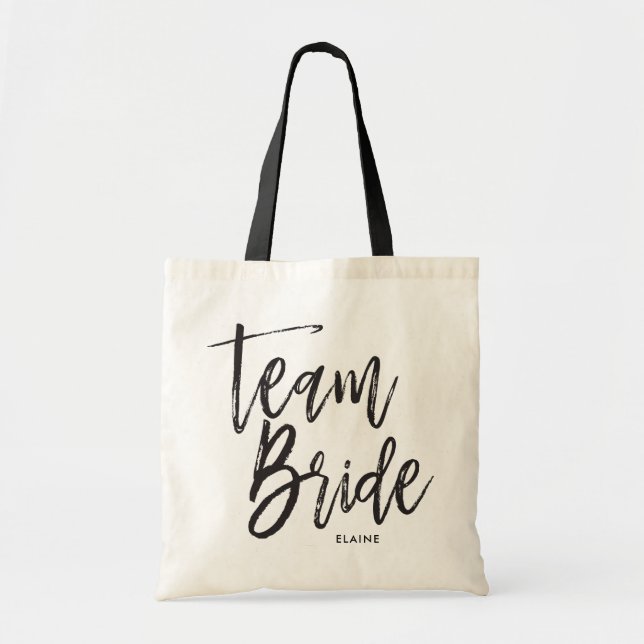 Bolso De Tela Boda de encargo del estilo de la escritura de la (Frente)