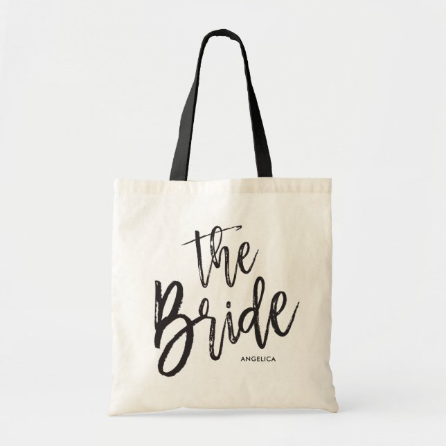 Bolso De Tela Boda de encargo del estilo de la escritura de la (Frente)