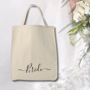Bolso De Tela boda de escritura moderna Bride