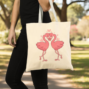 Bolso De Tela Boda de Flamenco Rosa Tropical Hawaiano Luau Playa